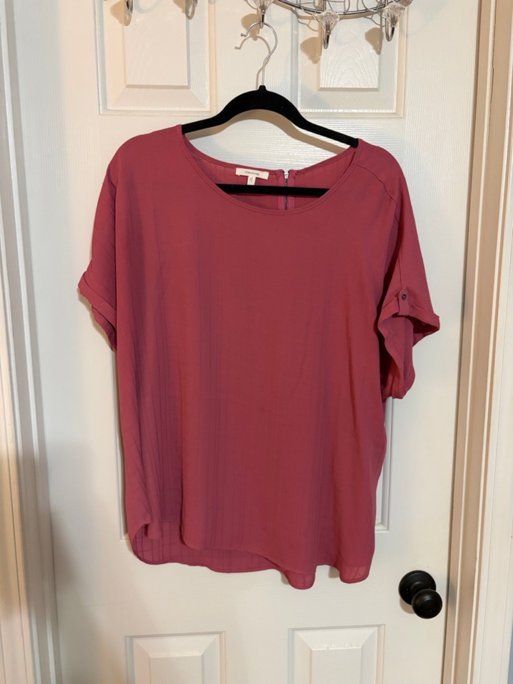 Maurices Dusty Rose Short Sleeve Blouse